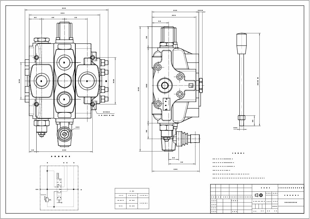 SD25 手動 1スプール セクショナル方向弁 drawing image