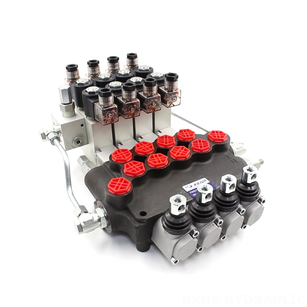 P80 電気油圧 4スプール モノブロック方向制御弁 image