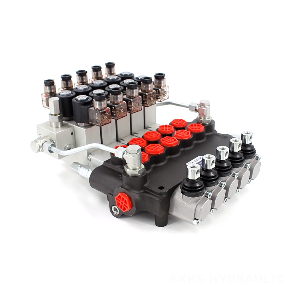 P80 電気油圧 5スプール モノブロック方向制御弁 image