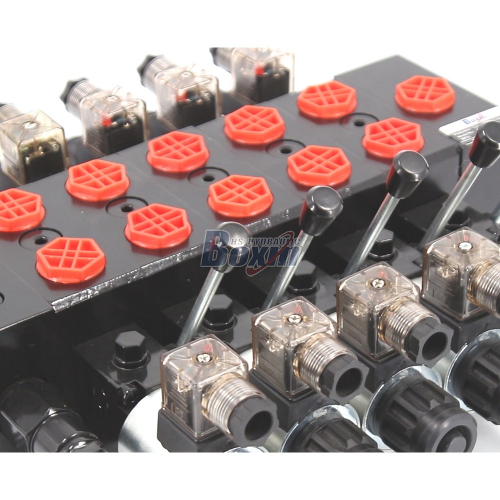 OEM and Custom DCV58 Solenoid and Manual 5 Spool Sectional Valve detail image