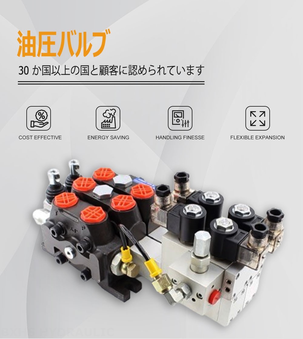 DCV100 電気油圧 2スプール セクショナル方向弁