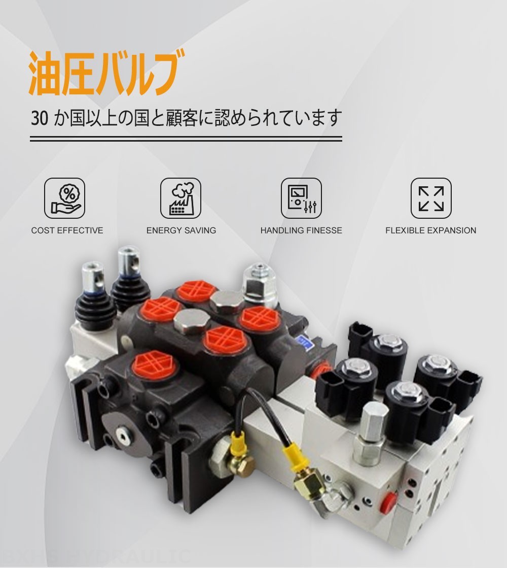 DCV200 電気油圧 2スプール セクショナル方向弁