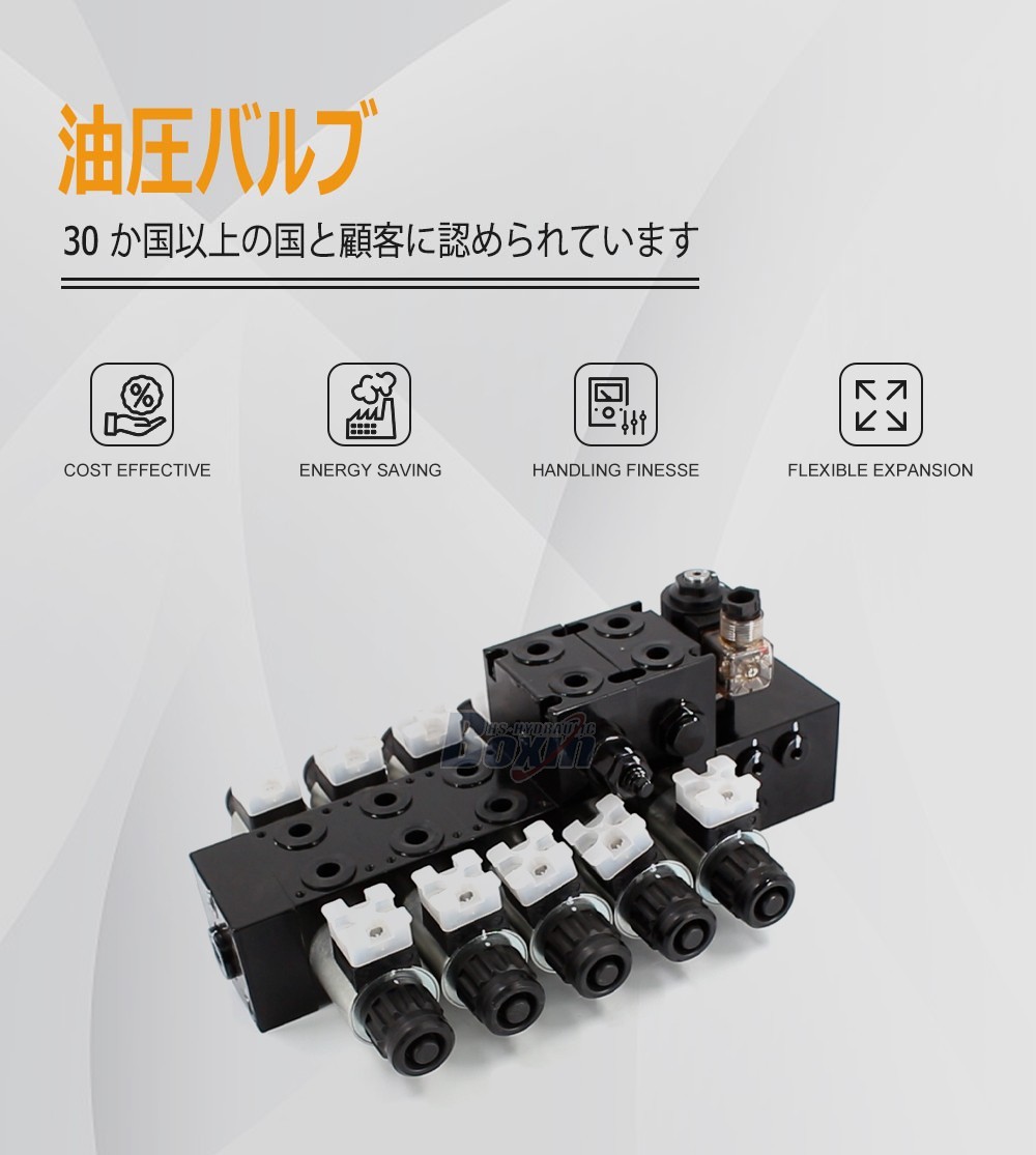 Industrial Grade DCV56-H 5 Spool Solenoid Operated Sectional Control Valve