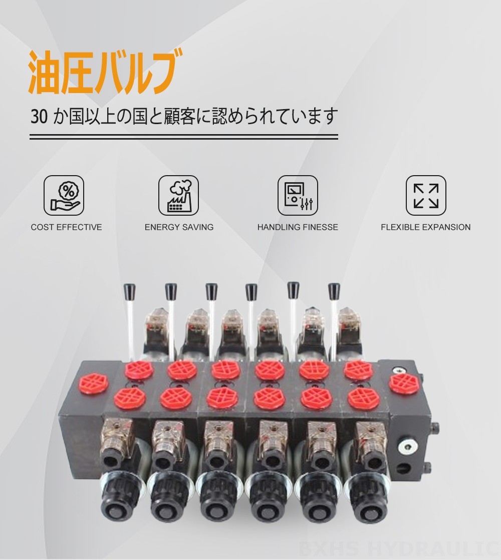 DCV58 ソレノイド 6スプール セクショナル方向弁