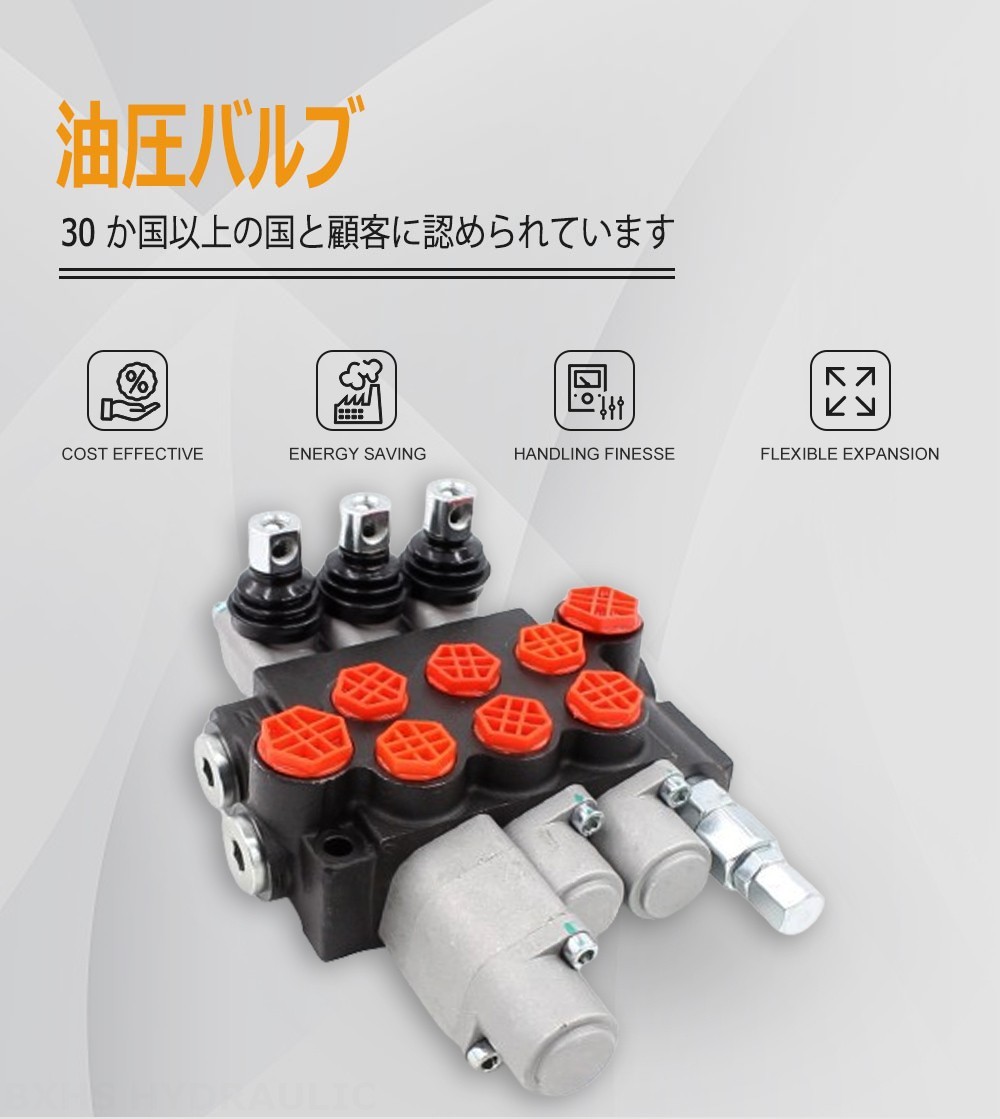 P40-G12-G38-2OT-QTW 手動 3スプール モノブロック方向弁