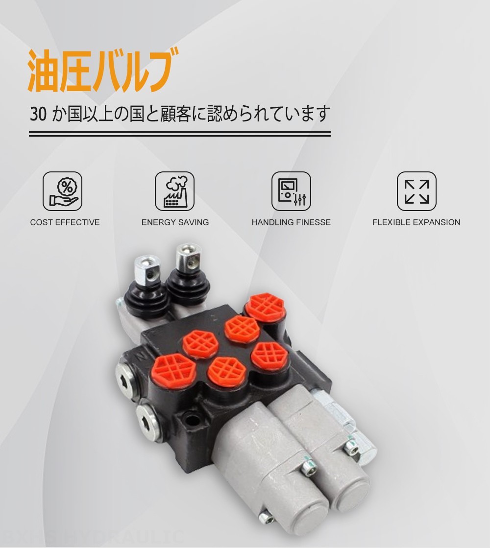 P40-G12-G38-2QTW 手動 2スプール モノブロック方向弁