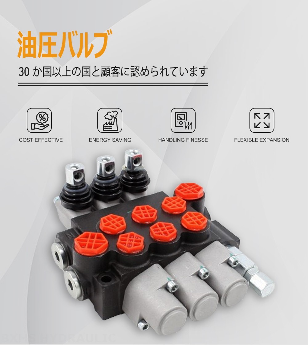 P40-G12-G38-3OT 手動 3スプール モノブロック方向弁