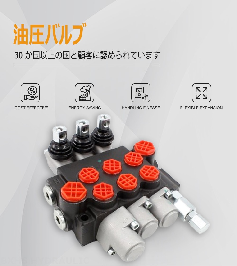 P40-G12-G38-OT-OT-OT 手動 3スプール モノブロック方向弁