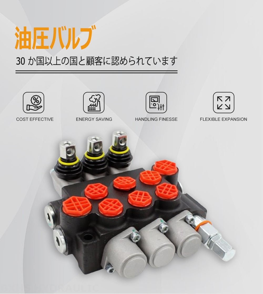 P40-G12-G38-OW 手動 3スプール モノブロック方向弁