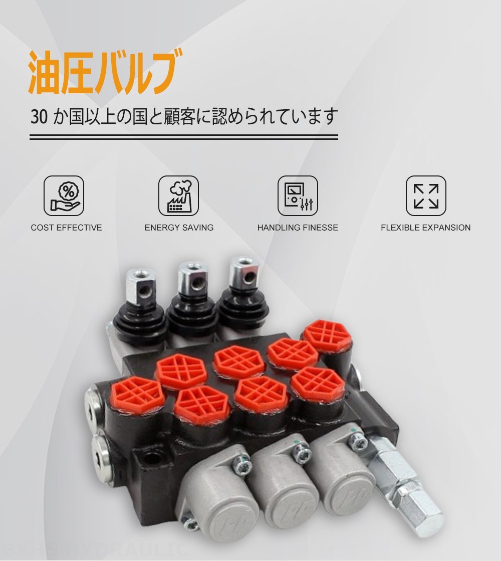 P40-G12-OT 手動 3スプール モノブロック方向弁