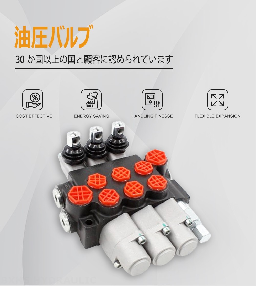 P40-G38-G12-OT 手動 3スプール モノブロック方向弁