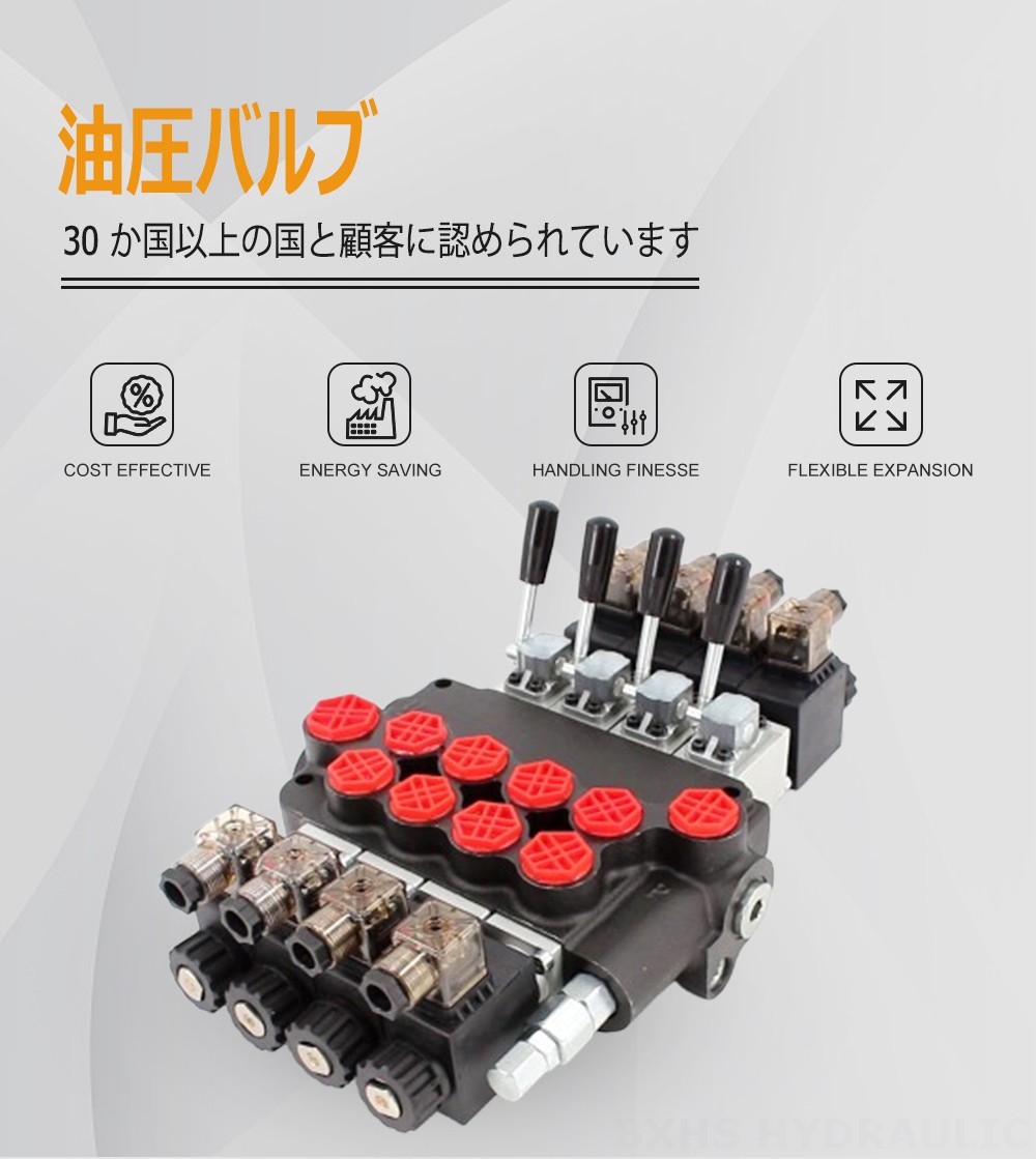 P40-S ソレノイド 4スプール モノブロック方向制御弁
