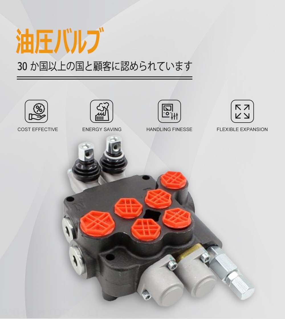 P80-G12-G34-2OT 手動 2スプール モノブロック方向弁