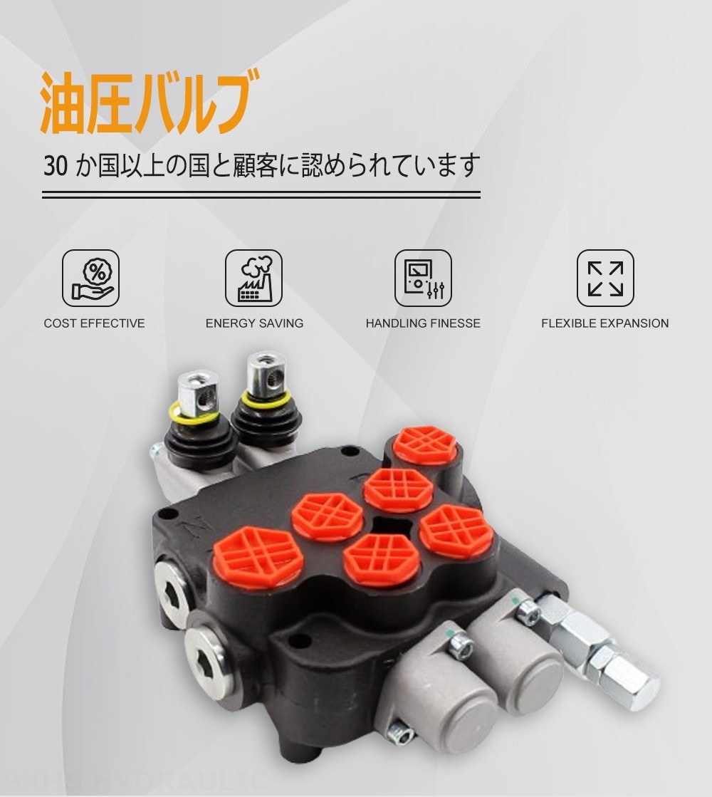 P80-G12-G34-OW 手動 2スプール モノブロック方向弁