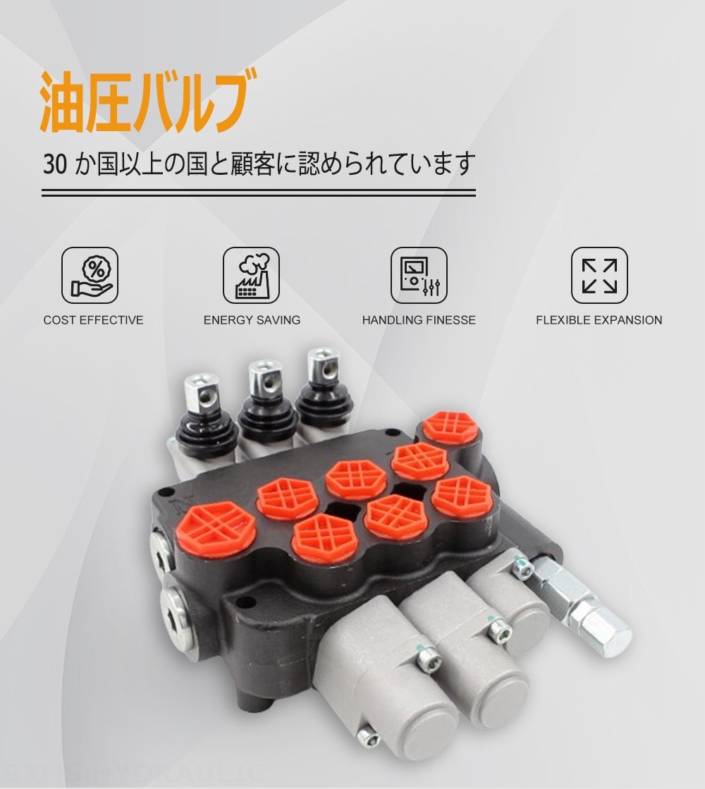 P80-G12-G34 手動 2スプール モノブロック方向弁