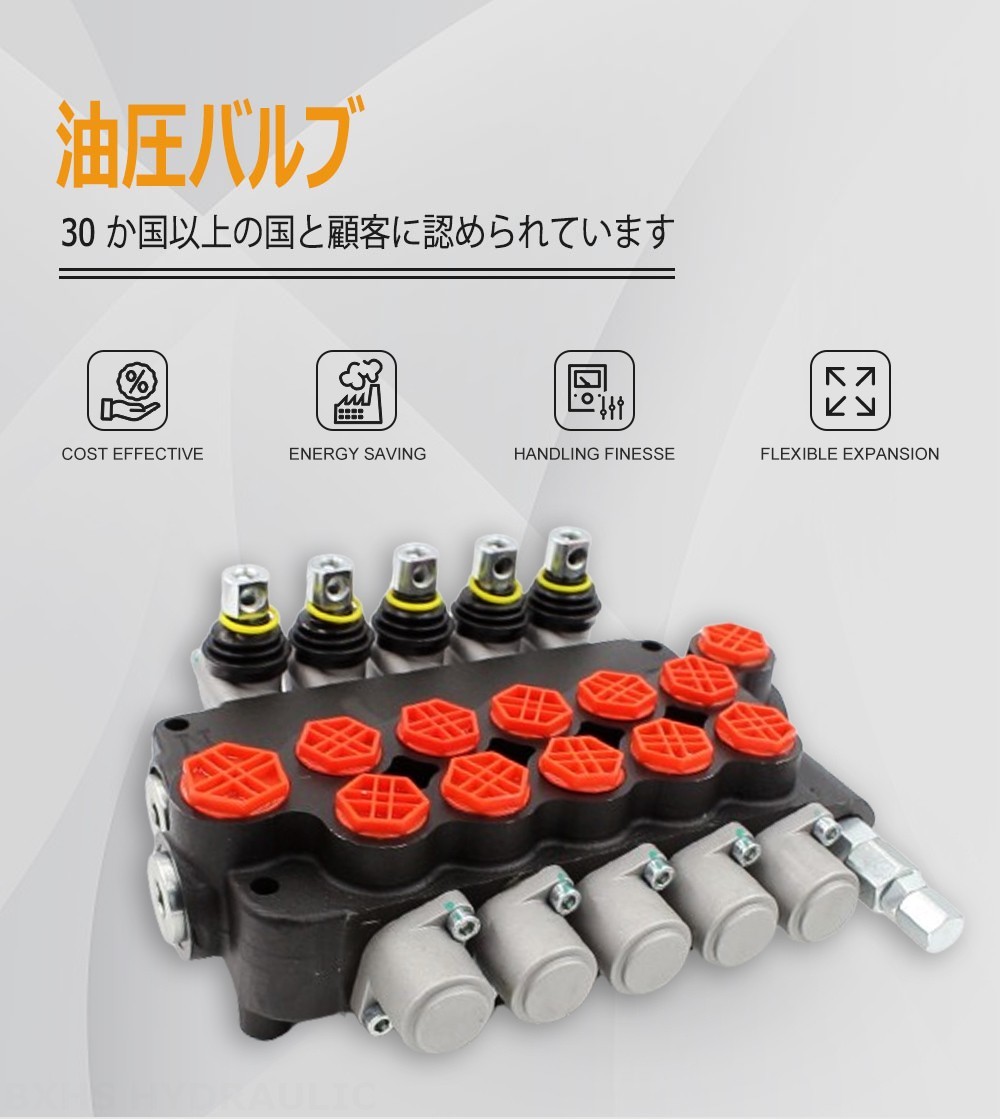 P80-G12-G38-OW 手動 5スプール モノブロック方向弁