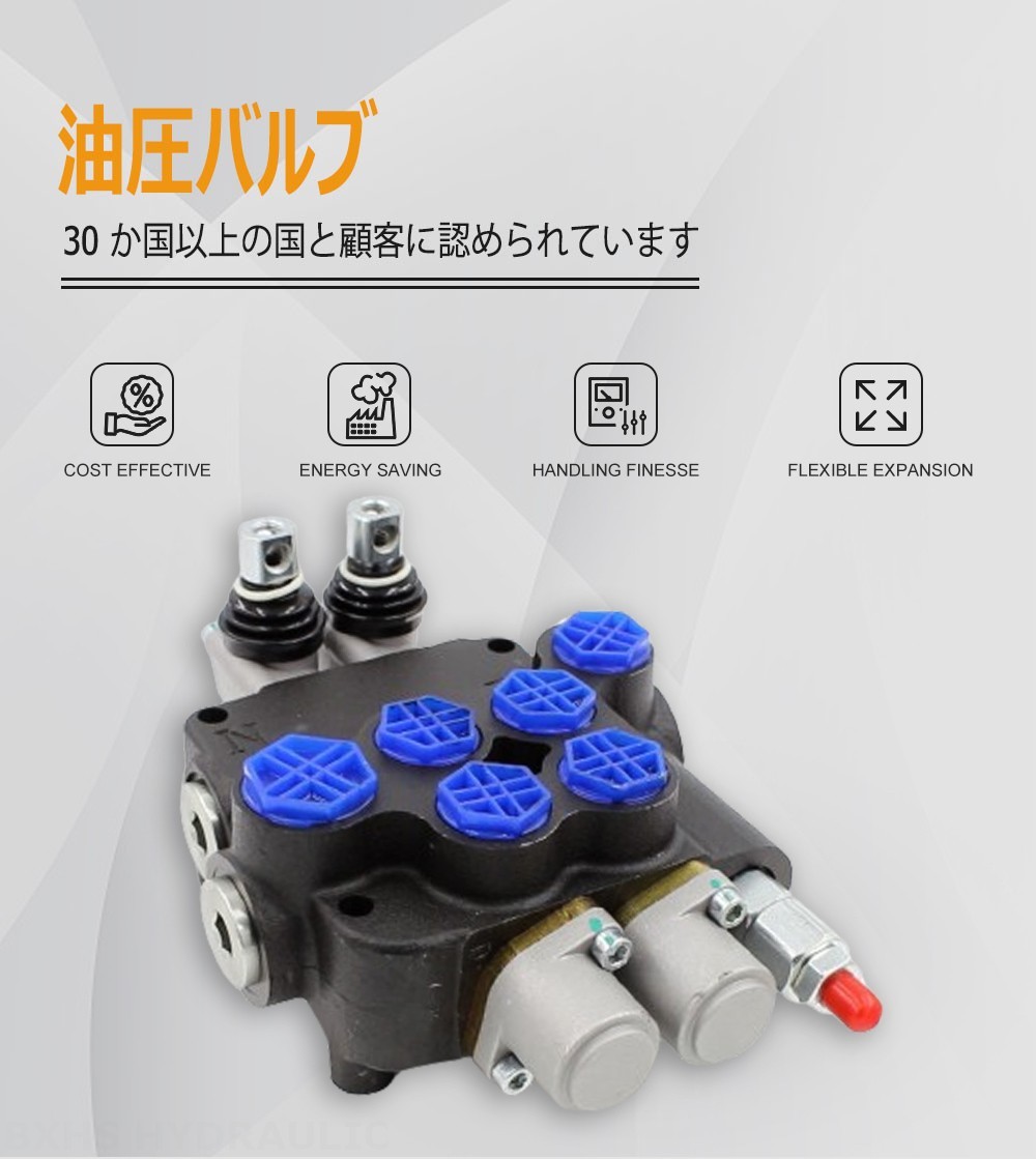 P80-G12-G38-QW 手動 2スプール モノブロック方向弁