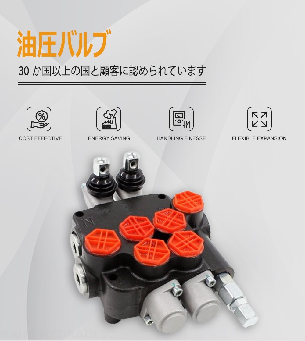 P80-G34-2OT 手動 2スプール モノブロック方向弁