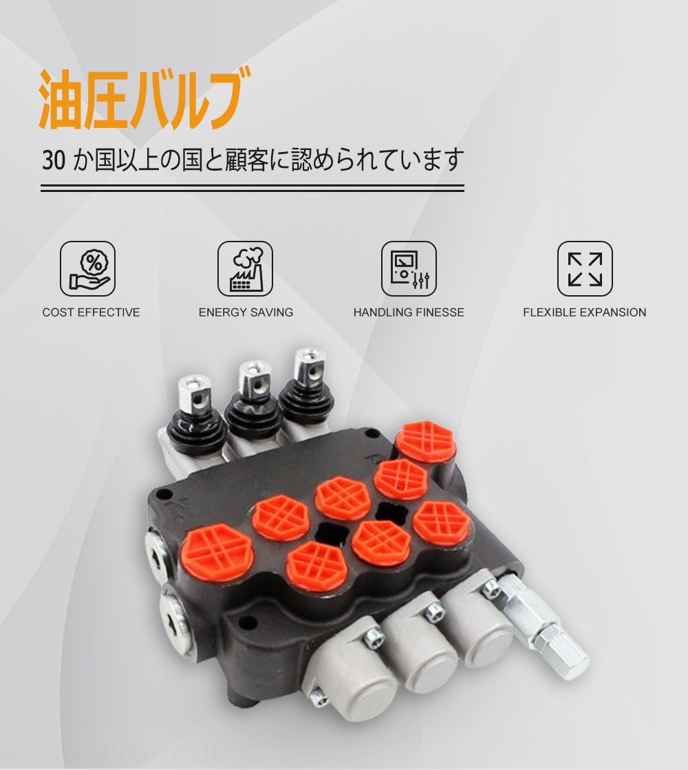 P80-G34-G12-3OT 手動 3スプール モノブロック方向弁