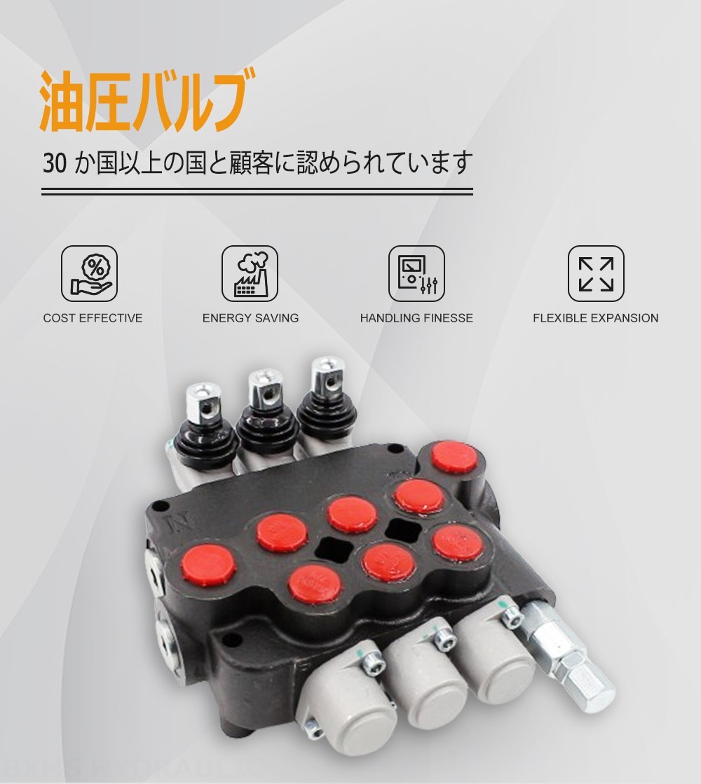 P80-U78-3OT 手動 3スプール モノブロック方向弁