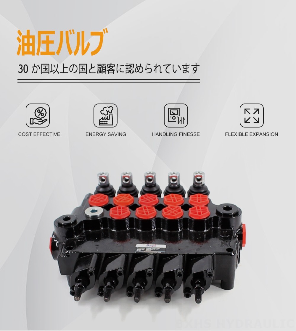 P80AZ 油圧式と手動式 5スプール アウトリガー制御弁
