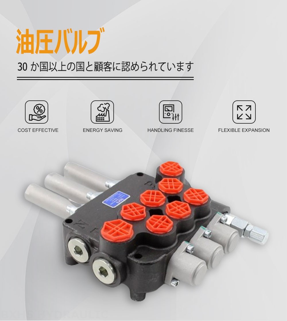 P80 ケーブル 3スプール モノブロック方向弁