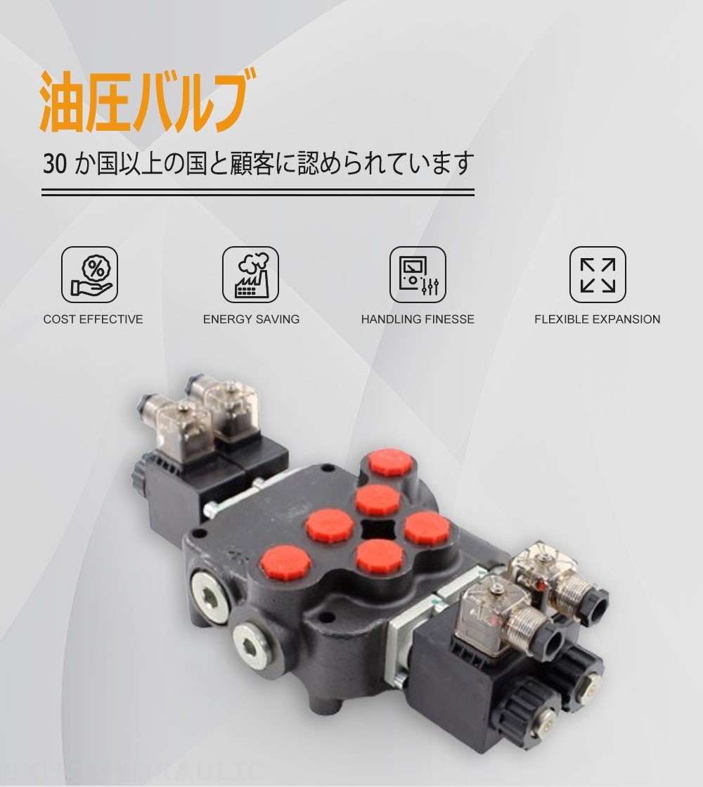 P80 ソレノイド 2スプール モノブロック方向弁