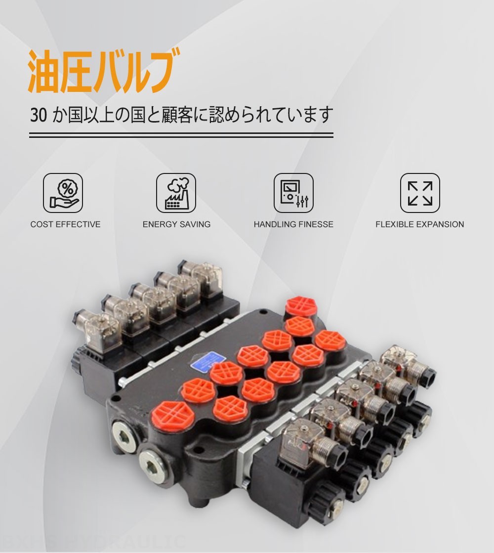 P80 ソレノイド 5スプール モノブロック方向弁