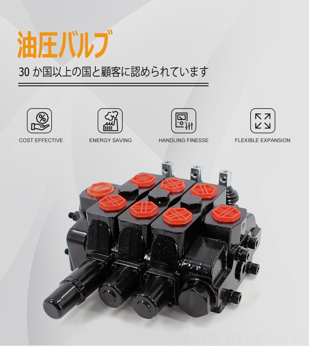 SDS180 油圧式と手動式 3スプール セクショナル方向弁