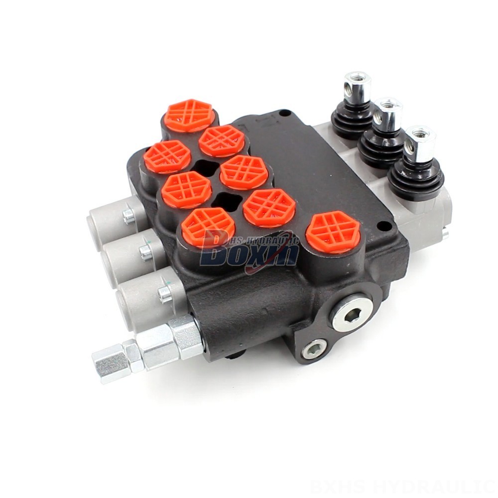P80-G34-G12-OT Manual 3 Spool Monoblock Directional Valve: High-Quality Hydraulic Control cover photo